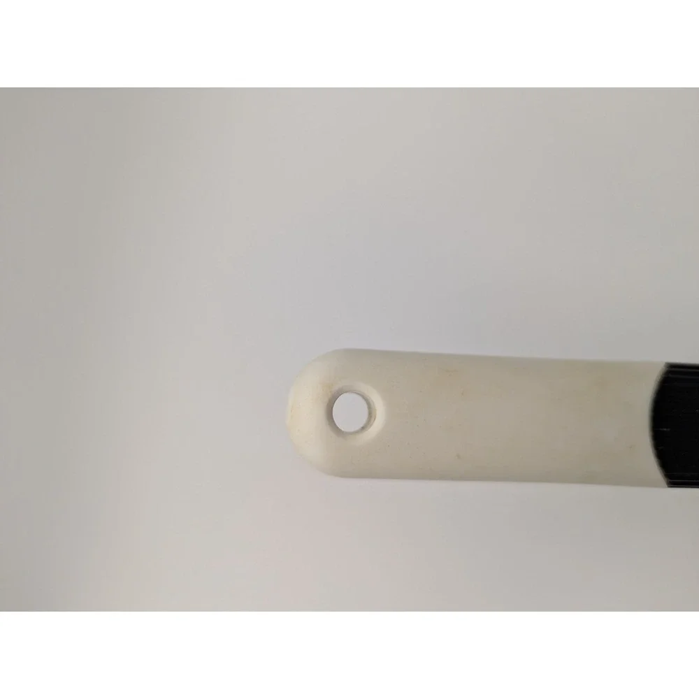 Vintage EKCO Serving Spoon Stainless Steel White‎ Black Plastic Handle Utility